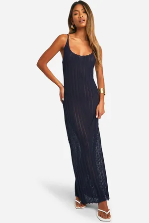 Boohoo Womens Crochet Ladder Cowl Neck Knitted Maxi Dress - - 12