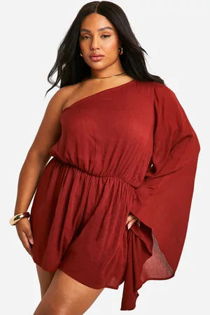 Boohoo Womens Plus Cheesecloth Flare Sleeve Cheesecloth Playsuit - - 28