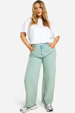 Boohoo Womens Plus Acid Wash Straight Leg Jeans - - 16