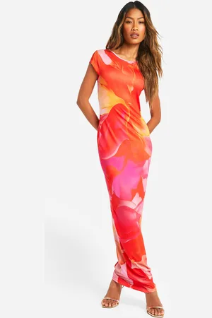 Boohoo Womens Super Soft Cap Sleeve Tie Dye Maxi Dress - - 8