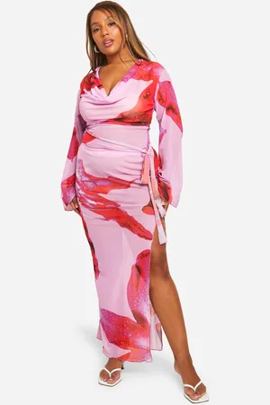 Boohoo Womens Plus Floral Ring Wrap Beach Co-Ord - - 28