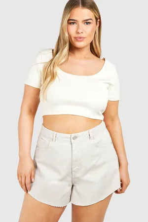 Boohoo Womens Plus Basic Denim Flippy Short - - 16