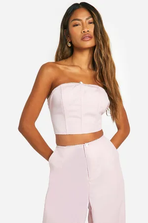 Boohoo Womens Woven Flower Bandeau Top - - 12