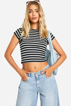 Boohoo Womens Cap Sleeve Jean Grazer T-Shirt - - 6