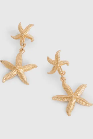 Boohoo Womens Starfish Drop Earrings - - One Size