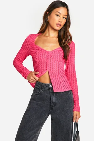 Boohoo Womens Tall Crinkle Corset Cup Detail Top - - 8