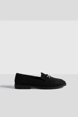 Boohoo Womens Faux Suede Chain Trim Loafers - - 7