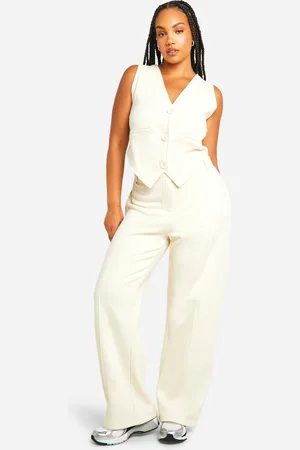 Boohoo Womens Plus Button Through Waistcoat And Straight Leg Jogger Set - - 22