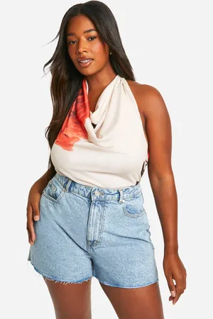 Boohoo Womens Plus Rose Print Cowl Neck Top - - 16