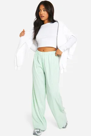 Boohoo Womens Petite Pastel Stripe Wide Leg Trouser - - 6