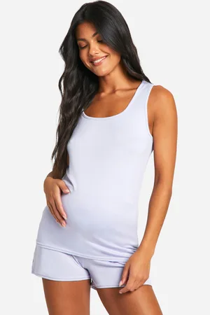 Boohoo Womens Maternity Super Soft Vest And Short Loungewear Set - - 10