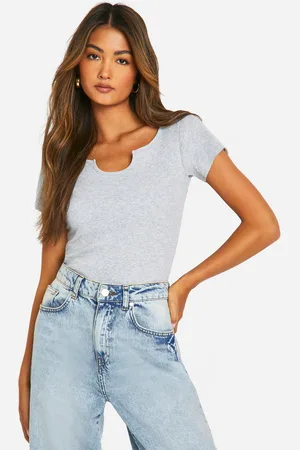 Boohoo Womens Notch Neck Bodysuit - - 6