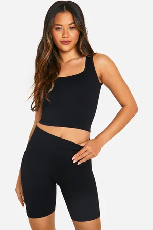 Boohoo Womens Basics Seamless Contour Rib Cycling Short - - S