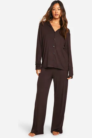 Boohoo Womens Tall Long Sleeve Shirt & Trousers Pyjama Set - - 10