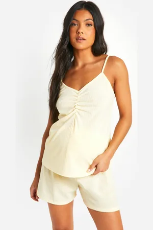 Boohoo Womens Maternity Pointelle Button Front Pyjama Shorts - - 8