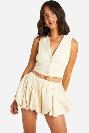 Boohoo Womens Cropped Fitted Waistcoat - - 14