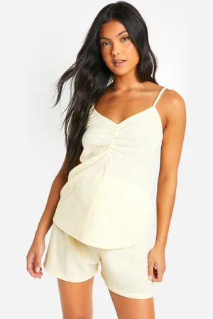 Boohoo Womens Maternity Pointelle Ruched Cami Pyjama Top - - 8