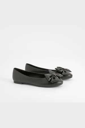 Boohoo Womens Bow Round Toe Ballerina - - 3
