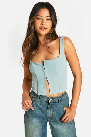 Boohoo Womens Square Neck Wide Strap Corset - - 6