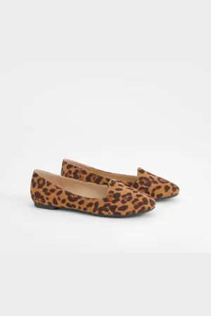 Boohoo Womens Leopard Basic Slipper Ballet Flats - - 3
