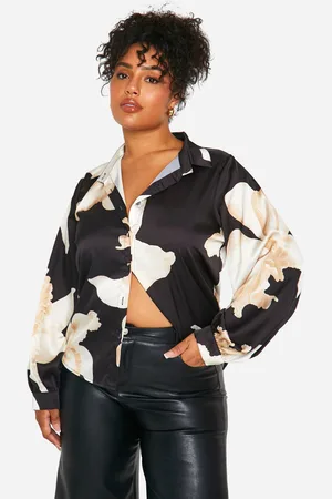 Boohoo Womens Large Scale Floral Relaxed Fit Shirt - - 28