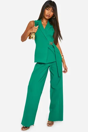 Boohoo Womens Super Stretch Seam Detail Wide Leg Trousers - - 6