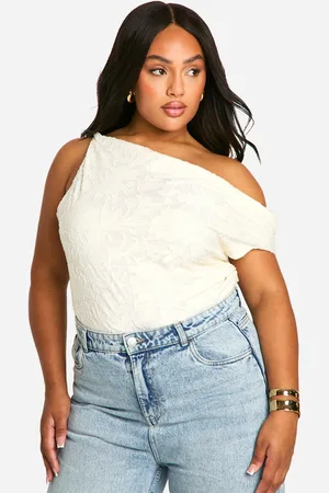 Boohoo Womens Plus Twist Detail Floral Jacquard Top - - 16