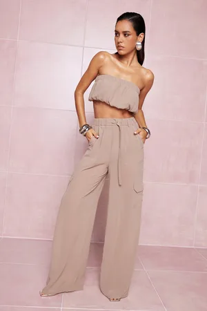 Boohoo Womens Sheer Belted Woven Cargos - - 16