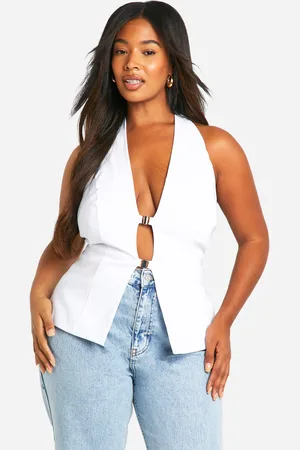 Boohoo Womens Plus Halter Buckle Detail Top - - 28