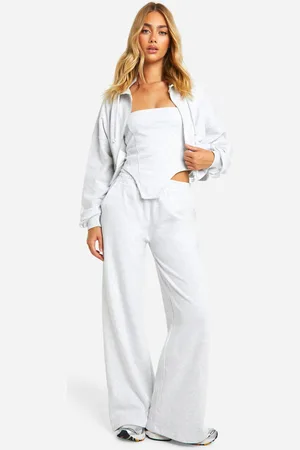 Boohoo Womens Corset Top 3 Piece Boxy Crop Hooded Tracksuit - - L