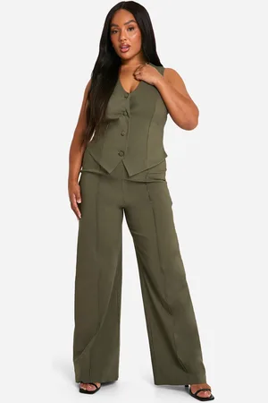 Boohoo Womens Plus Super Stretch Waistcoat & Seam Front Straight Leg Trousers - - 28