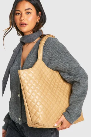 Boohoo Womens Quilted Leather Look Shopper Tote Bag - - One Size