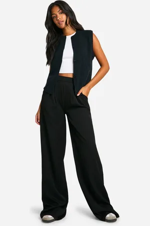 Boohoo Womens Tall Pleat Front Wide Leg Trouser - - 6