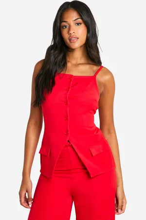 Boohoo Womens Tall Square Neck High Neck Waist Coat - - 10