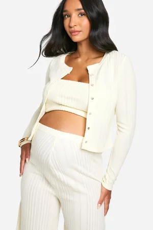 Boohoo Womens Emily Shak Maternity Soft Rib Cardigan Set - - 16