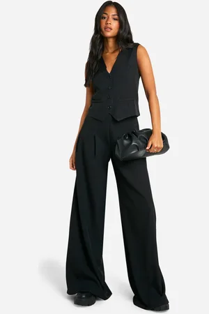 Boohoo Womens Tall Pleat Detail Wide Leg Trouser - - 12