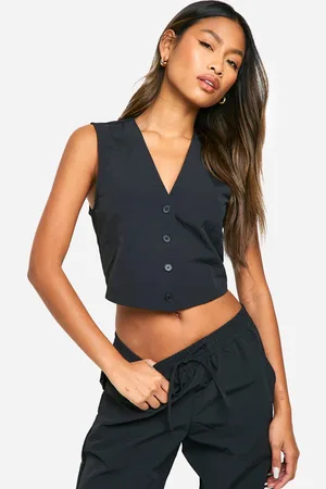 Boohoo Womens Nylon Crop Waistcoat - - 10