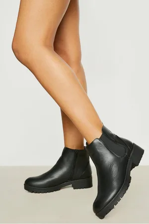 Boohoo Womens Wide Fit Pull On Chelsea Boots - - 4