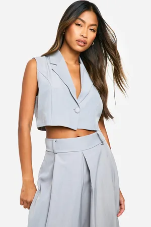 Boohoo Womens Marl Tailored Cropped Waistcoat - - 6