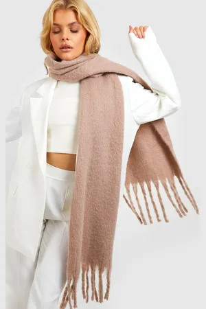 Boohoo Womens Basic Brushed Fringe Chunky Scarf - - One Size