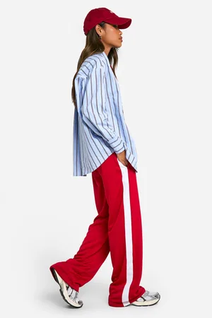 Boohoo Womens Tricot Side Stripe Straight Leg Jogger - - Xl