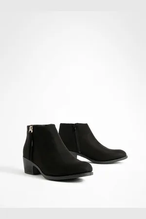 Boohoo Womens Faux Suede Zip Side Round Toe Chelsea Boots - - 5