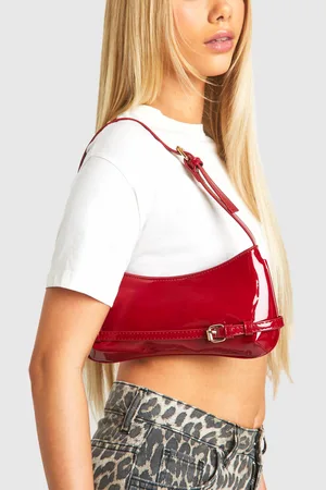 Boohoo Womens Vinyl Buckle Detail Shoulder Bag - - One Size