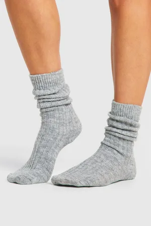 Boohoo Womens Single Soft Ribbed Slouchy Socks - - One Size