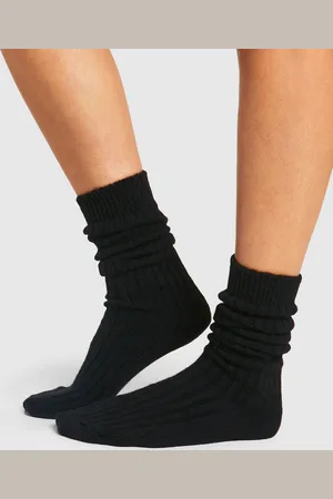 Boohoo Womens Single Soft Ribbed Slouchy Socks - - One Size