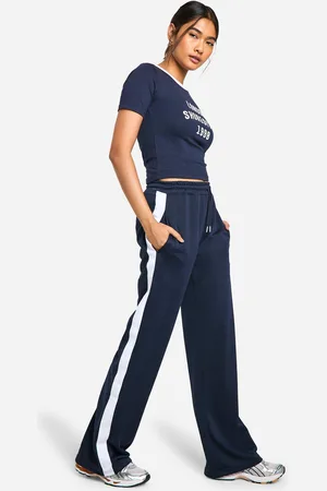 Boohoo Womens Tricot Side Stripe Straight Leg Jogger - - S