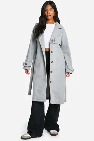 Boohoo Womens Tall Midaxi Wool Look Belted Coat - - 8