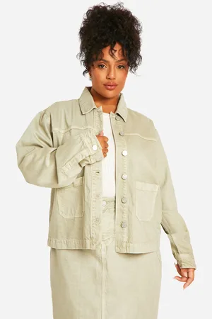 Boohoo Womens Plus Washed Denim Shacket - 16