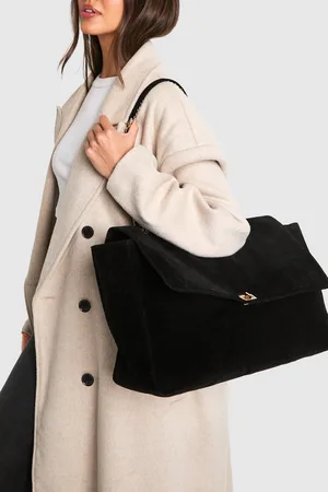 Boohoo Womens Faux Suede Oversized Shoulder Bag - - One Size