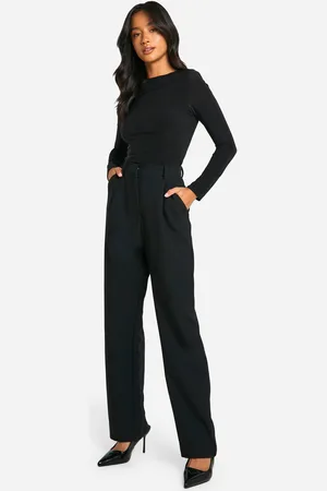 Boohoo Womens Petite Essential Straight Leg Tailored Trousers - - 6/26L
